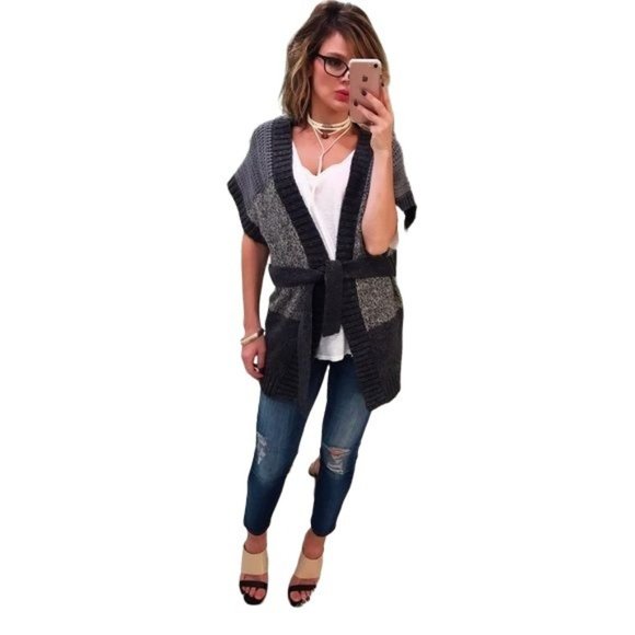 Theory Gray Knit Cardigan - Picture 2 of 9